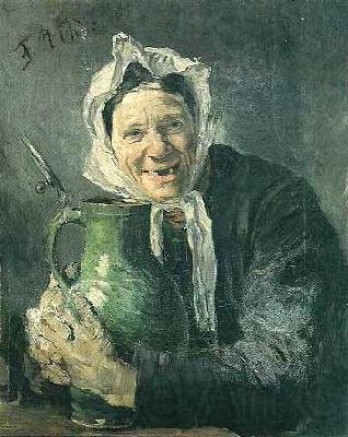 Fritz von Uhde Old woman with a pitcher